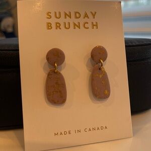Sunday Brunch Purple and Gold Earrings